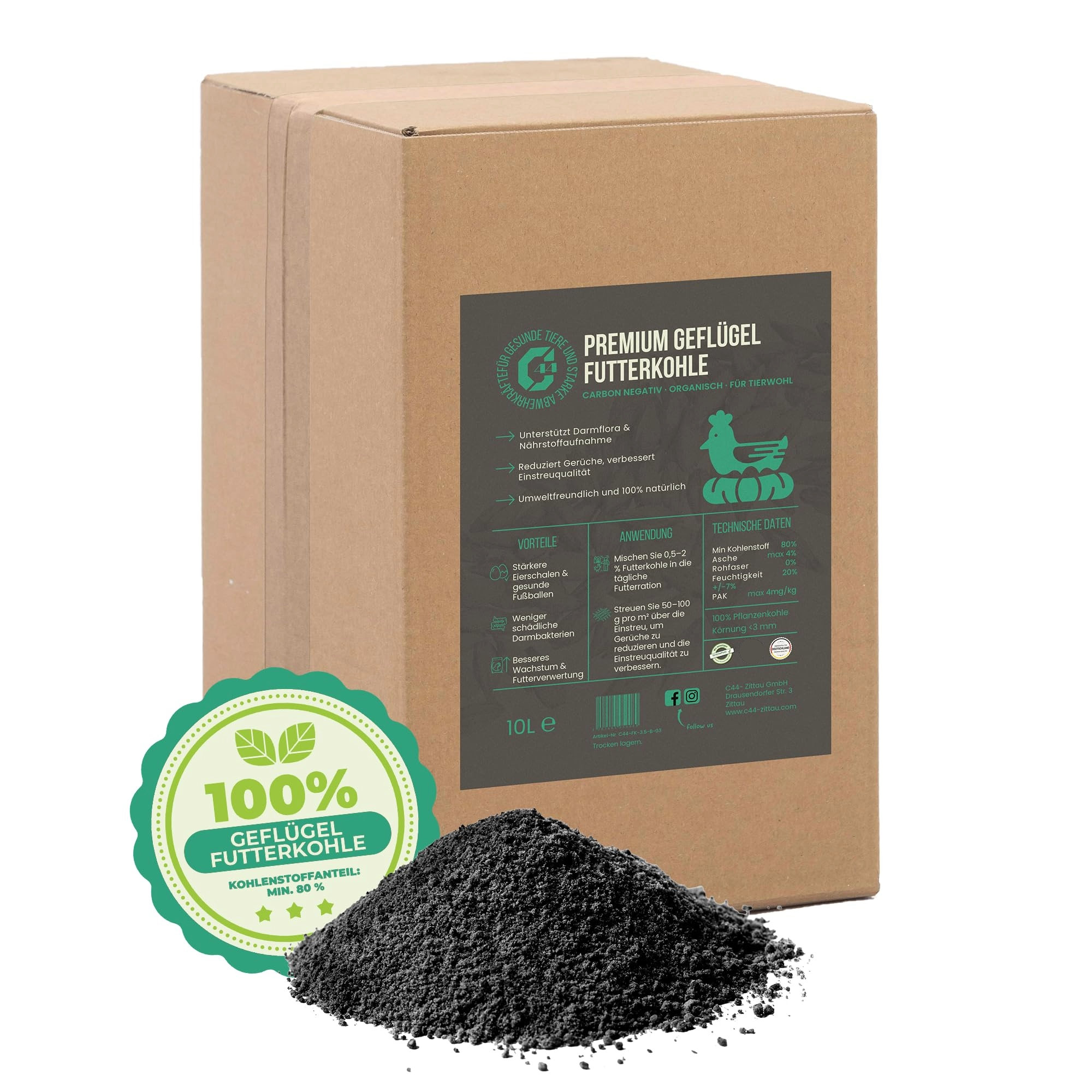 Premium Futterkohle für Geflügel