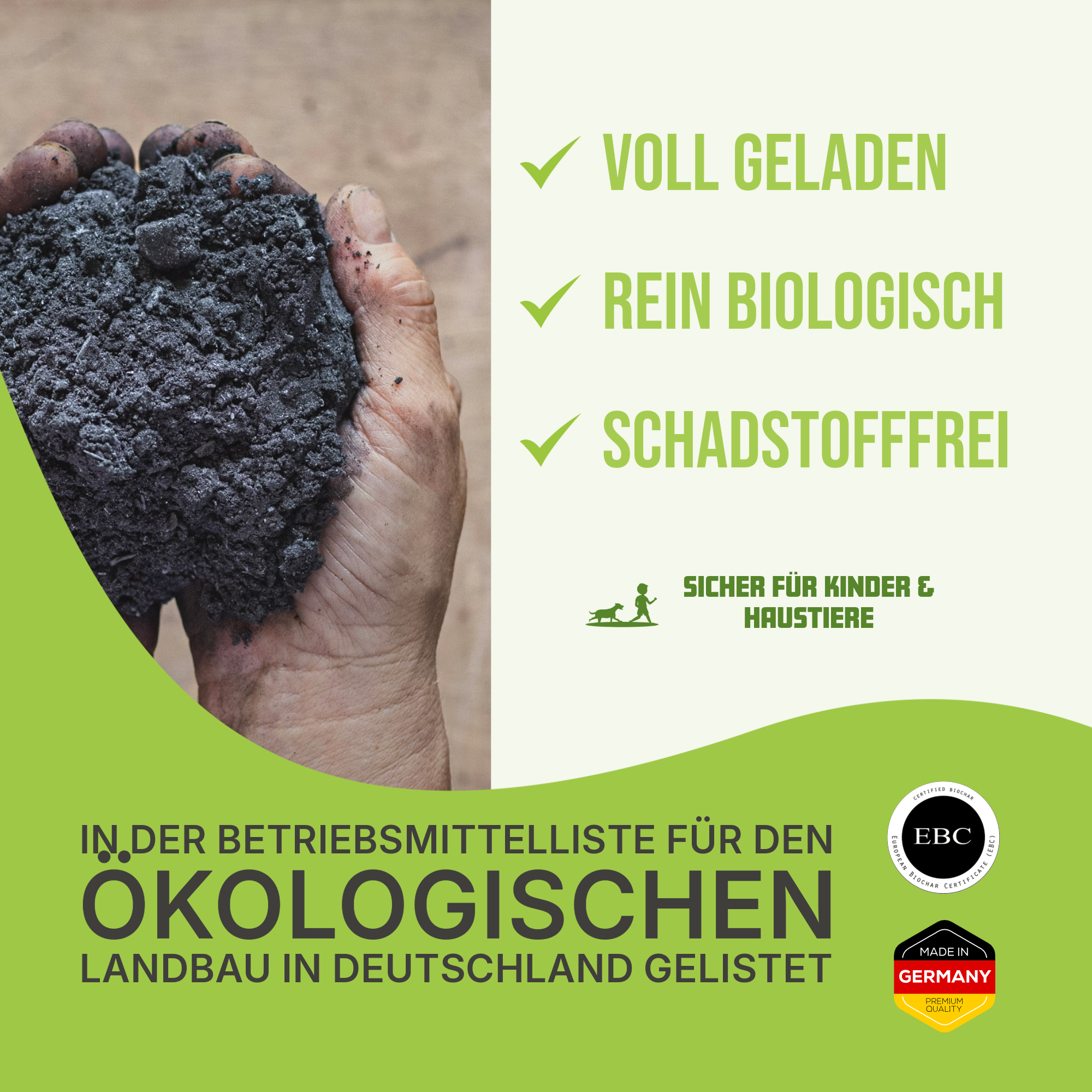 C44 Aktivierte Pflanzenkohle 5L | Bio-Bodenhilfsstoff | Sofort einsatzbereit