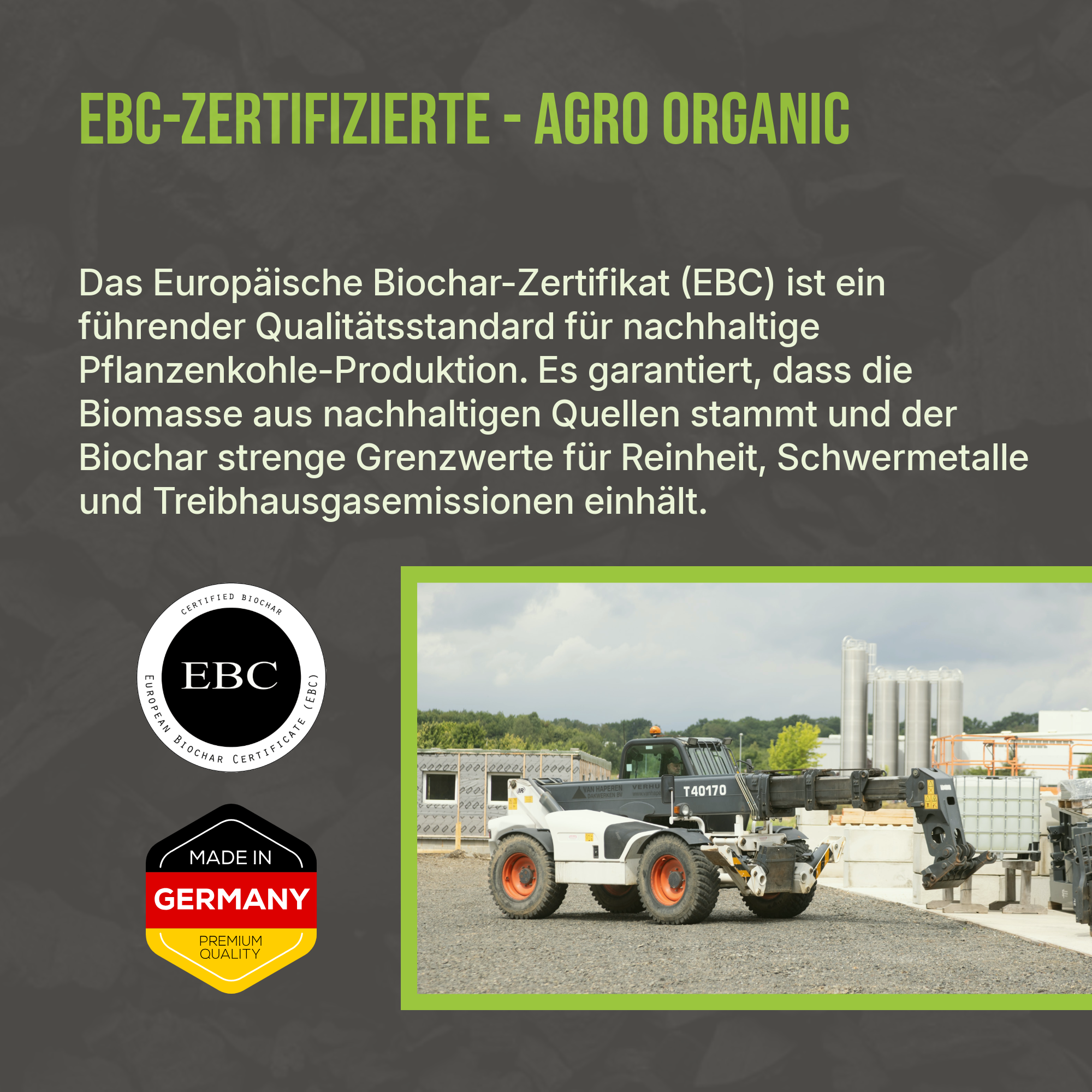 C44 Premium Pflanzenkohle | Bio-Bodenhilfsstoff