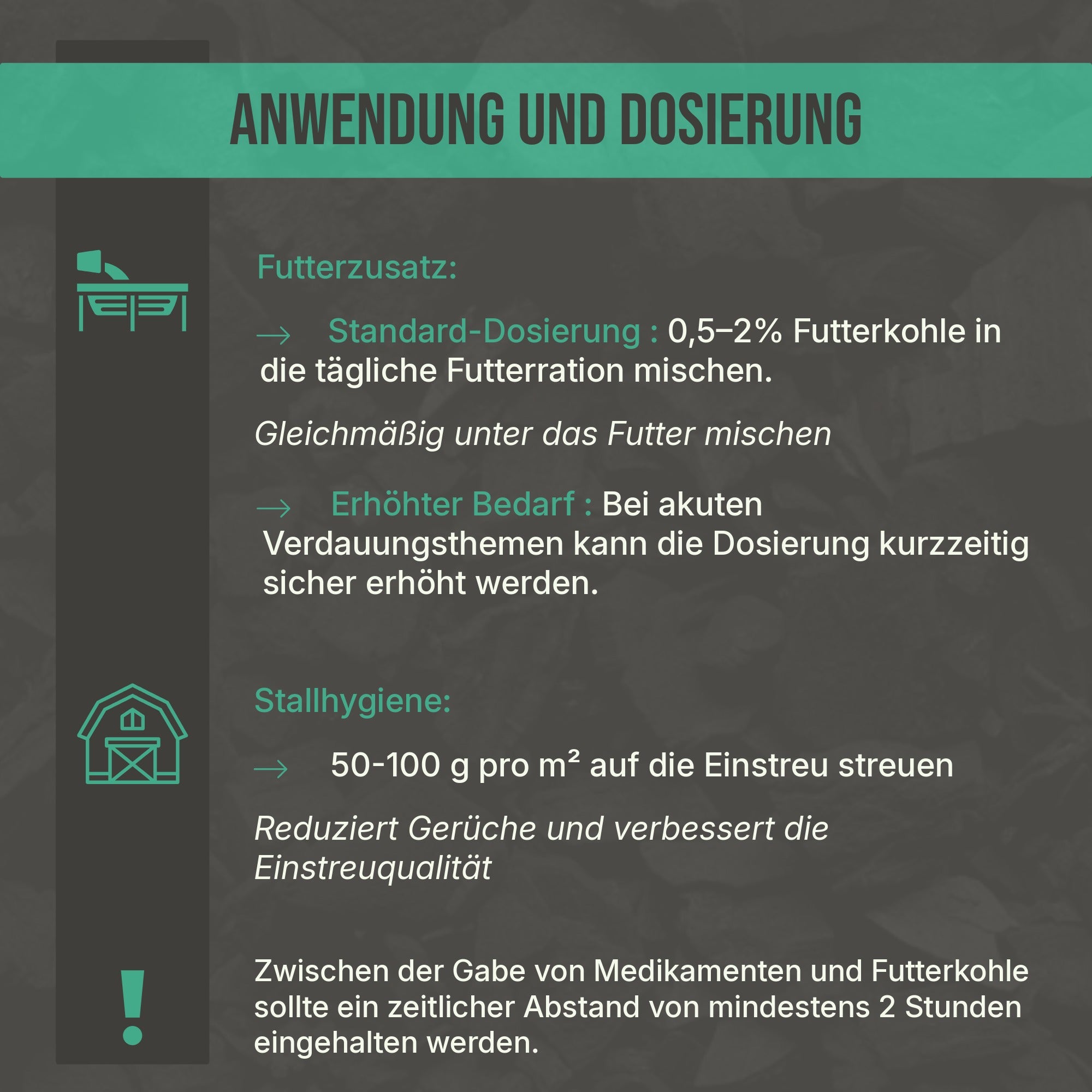 C44 Futterkohle für Geflügel | Hühnergesundheit & Stallhygiene
