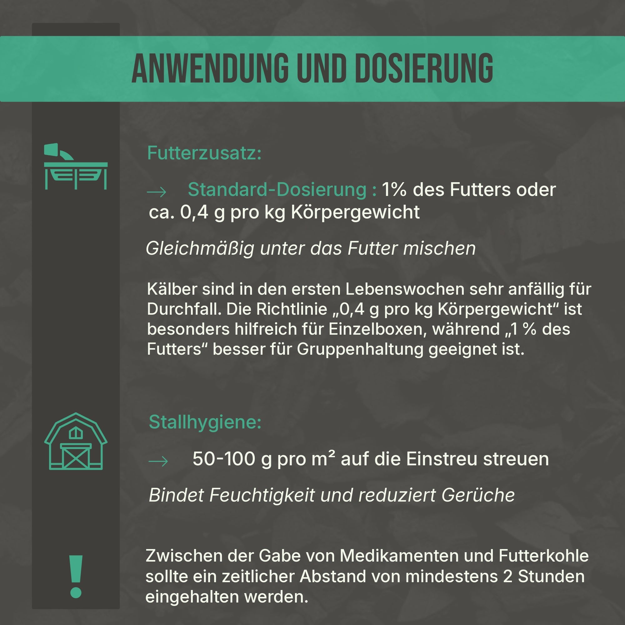 C44 Futterkohle für Kälber | Aufzucht-Schutz & Darmstabilität