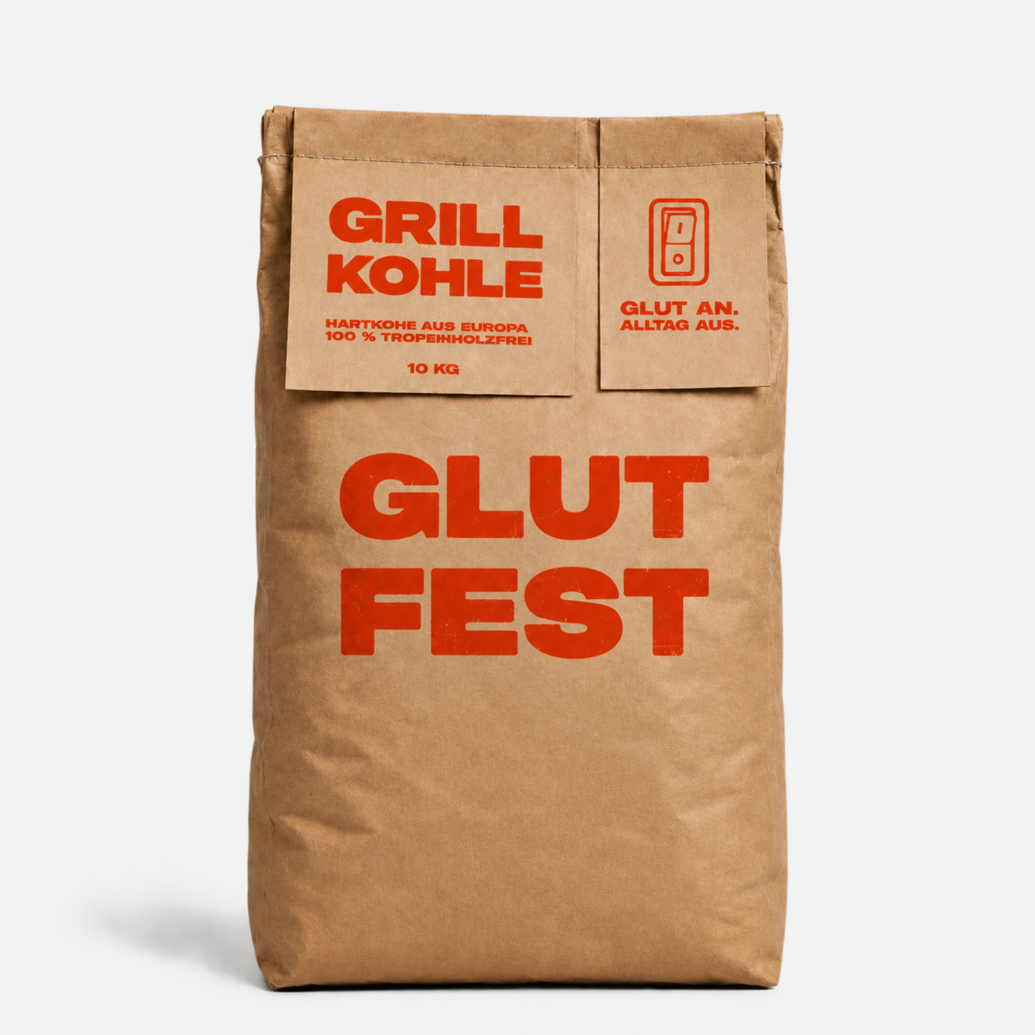 Glutfest Grillkohle – Holzkohle Buche & Eiche 20-80 mm, abgesiebt