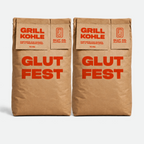 Glutfest Grillkohle – Holzkohle Buche & Eiche 20-80 mm, abgesiebt