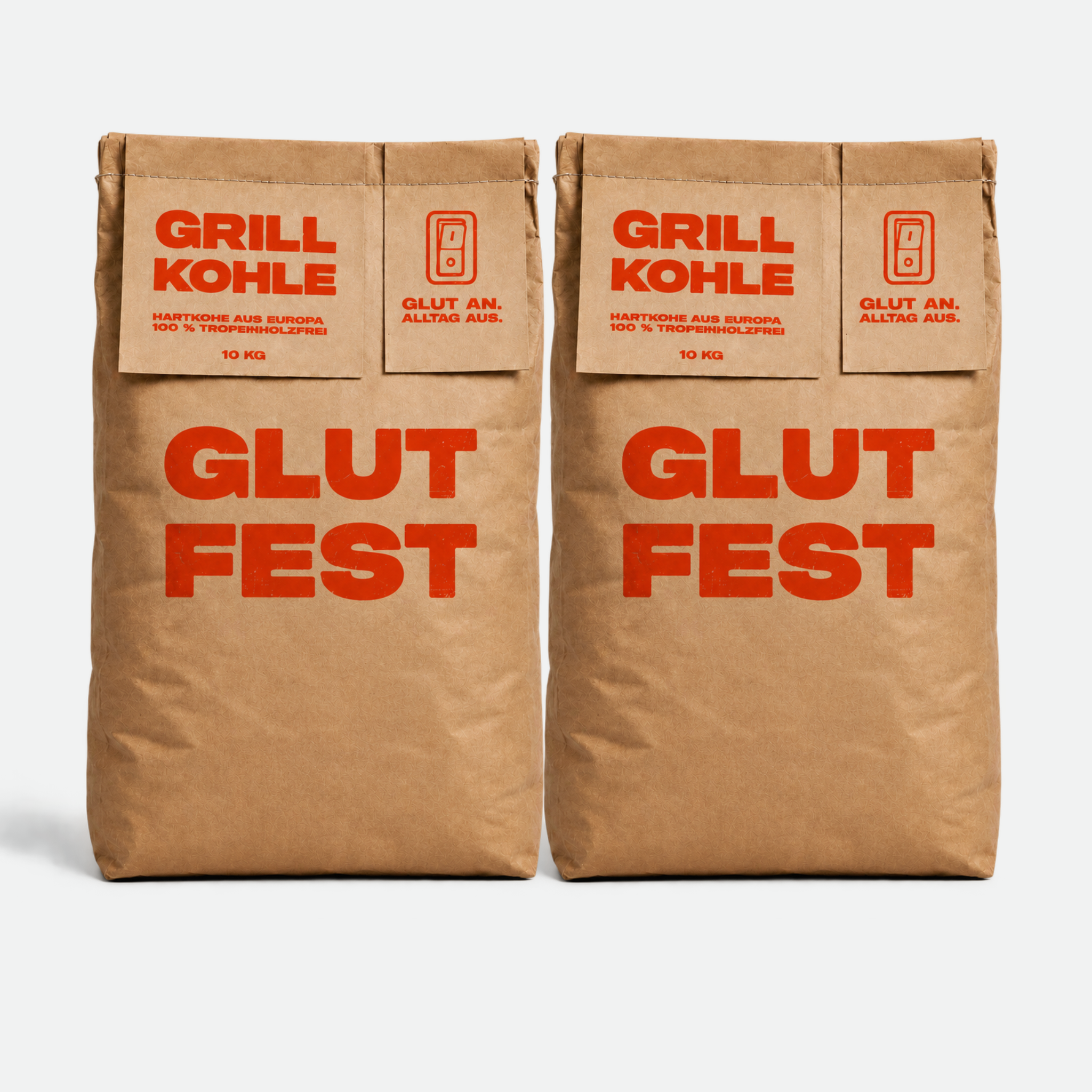 Glutfest Grillkohle – Holzkohle Buche & Eiche 20-80 mm, abgesiebt