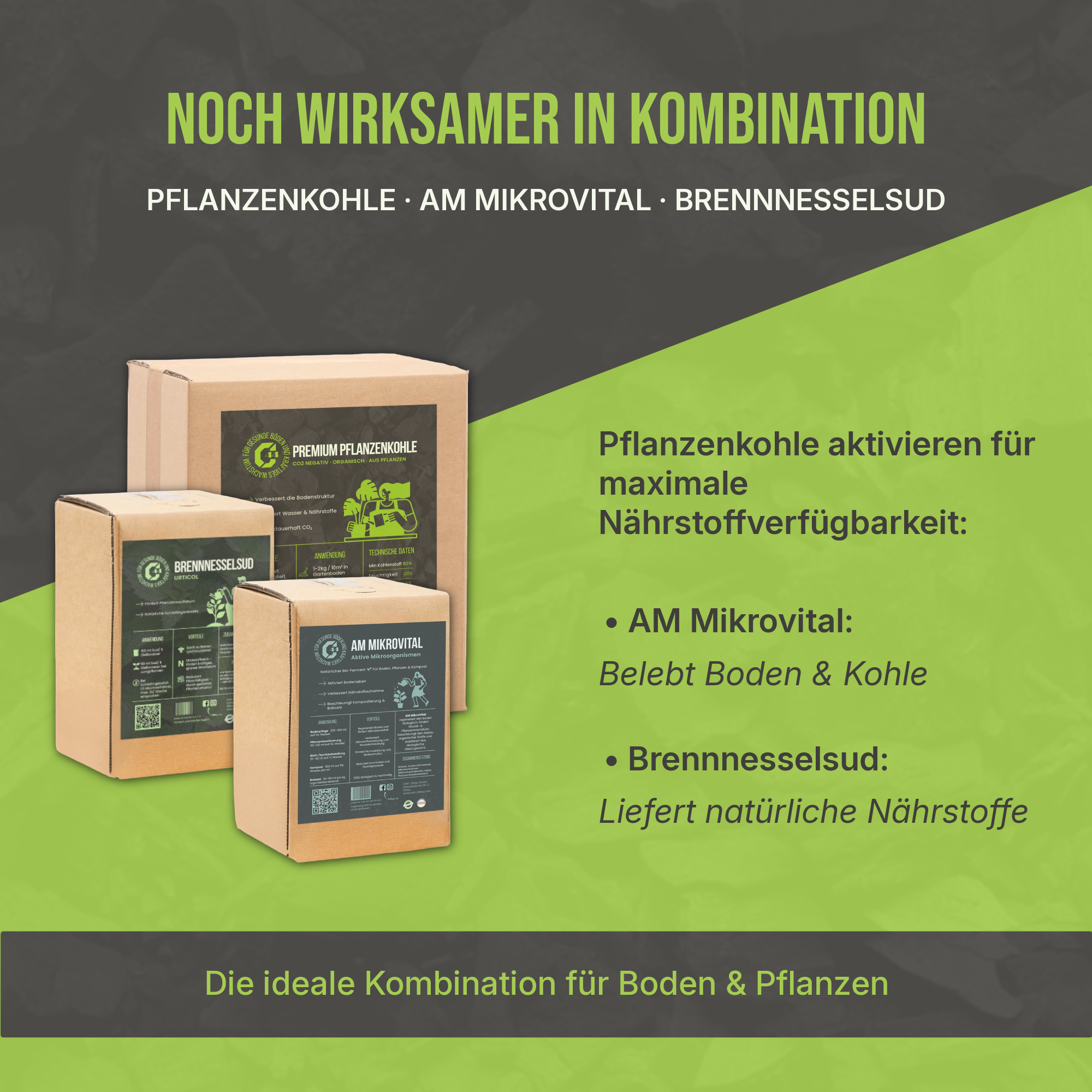 C44 Premium Pflanzenkohle | Bio-Bodenhilfsstoff