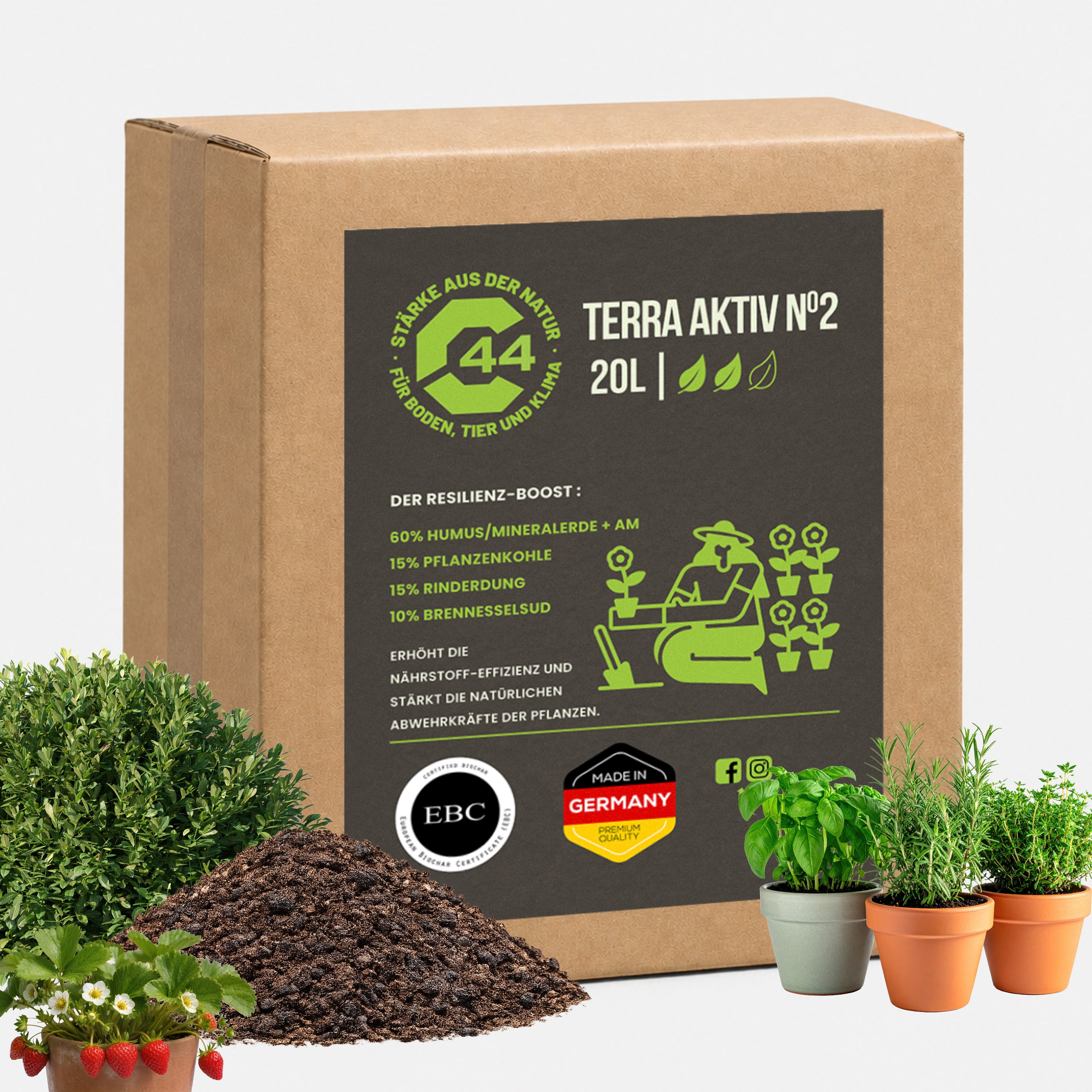 C44 Terra Aktiv Nº2 | Fokus Wachstums-Kraft & Resilienz-Boost – 20L