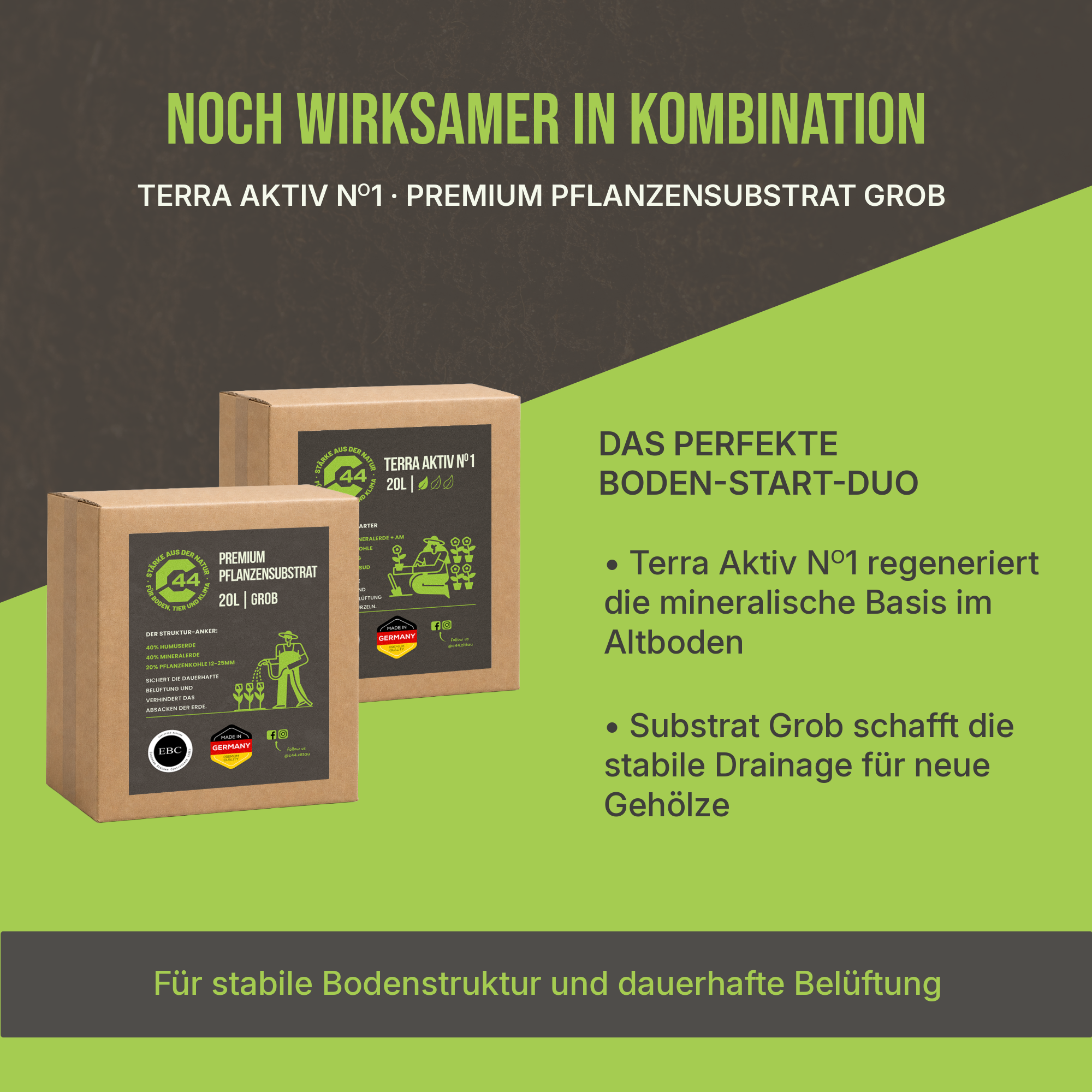 C44 Terra Aktiv Nº1 | Wurzel-Turbo & Boden-Struktur Aktivator – 20L