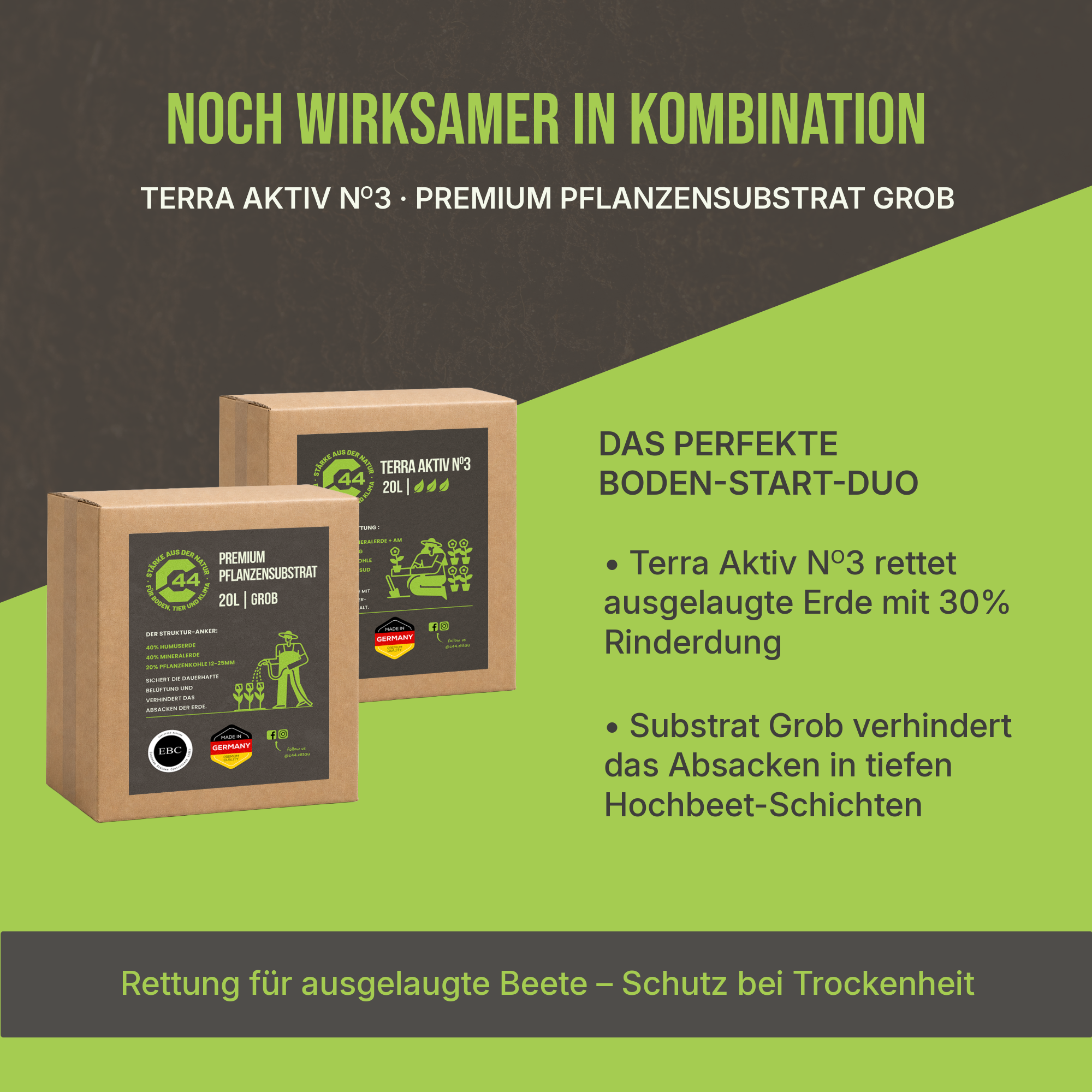 C44 Terra Aktiv Nº3 | Boden-Kur & Stickstoff-Depot für Starkzehrer – 20L
