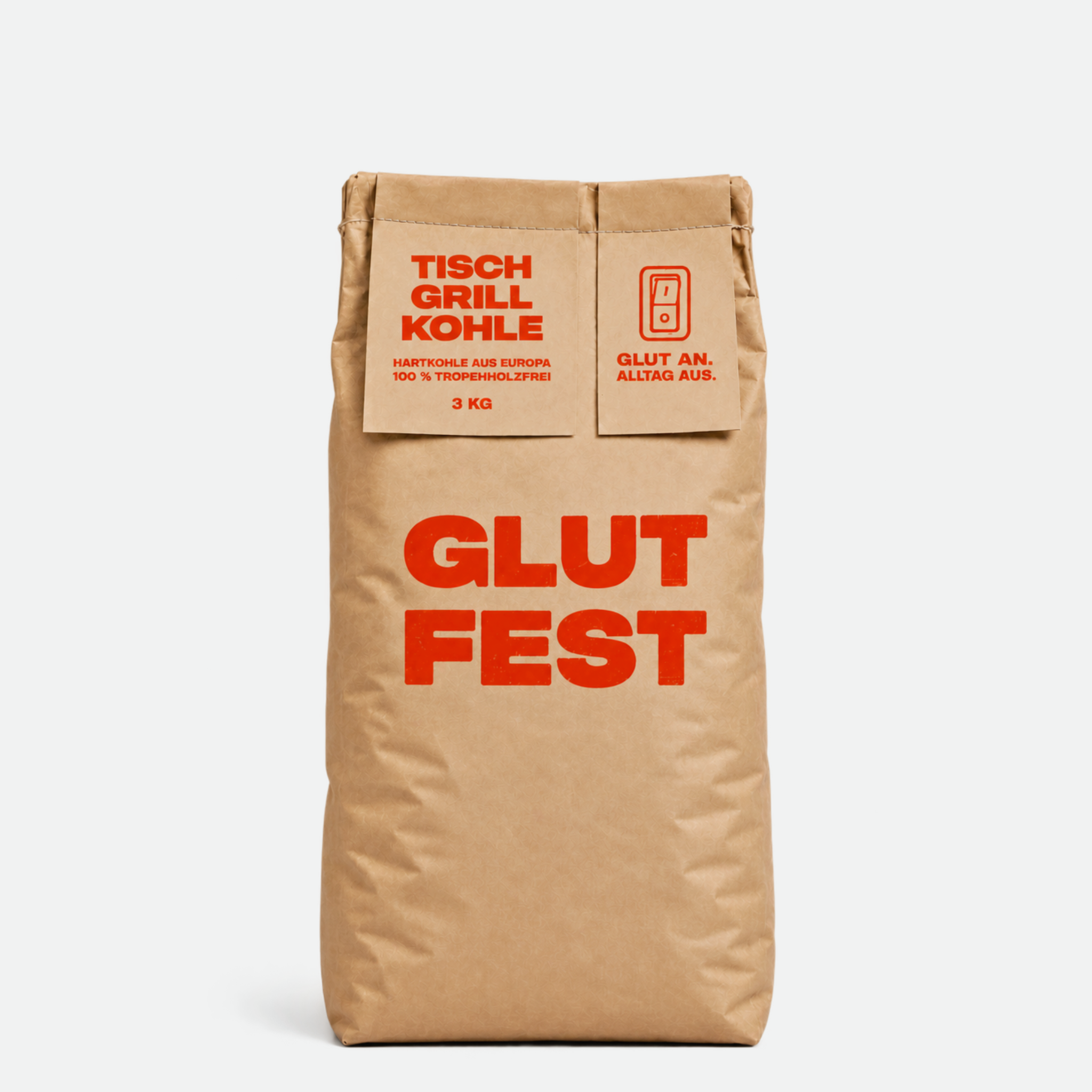 Glutfest Tischgrillkohle – Holzkohle Buche & Eiche 15-40 mm