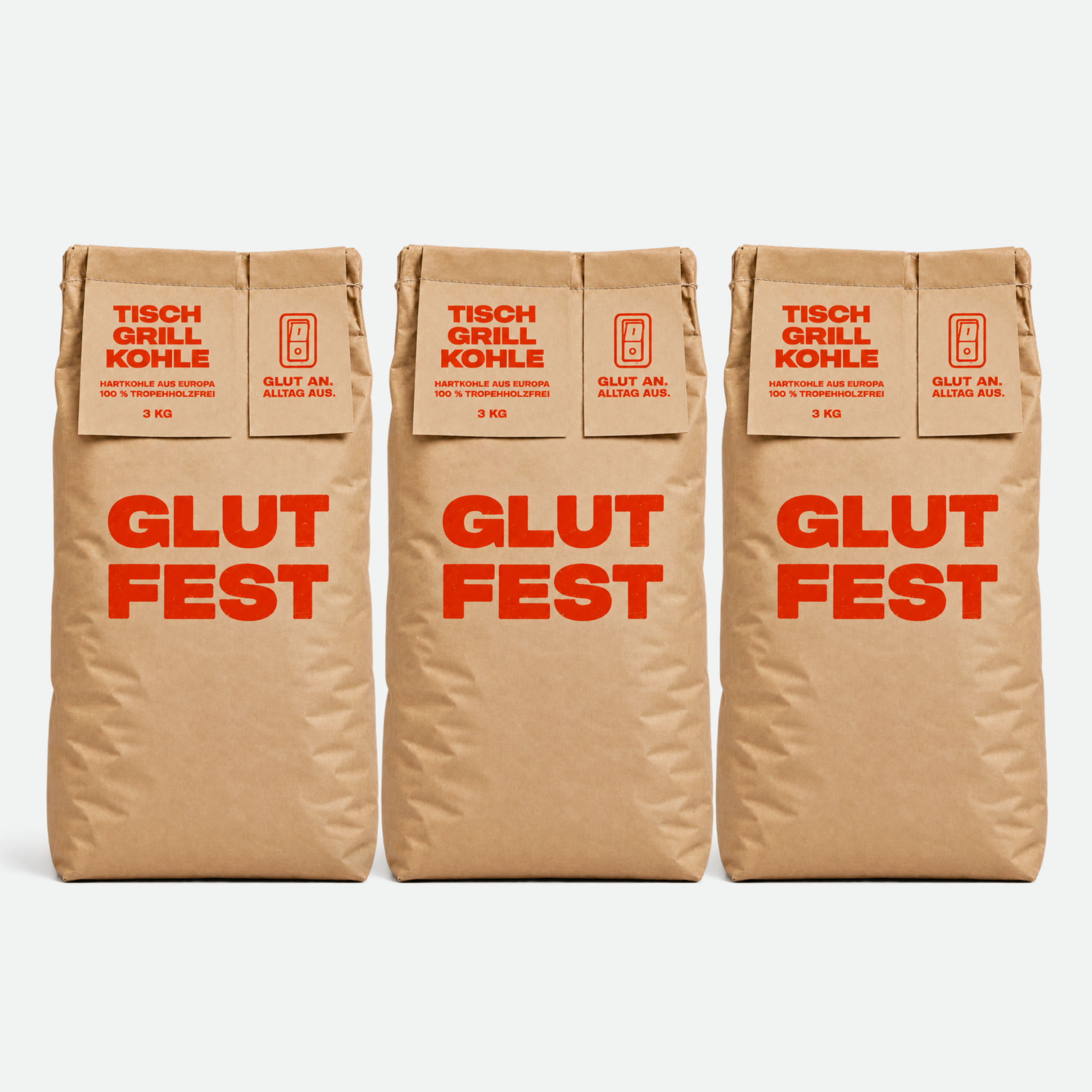 Glutfest Tischgrillkohle – Holzkohle Buche & Eiche 15-40 mm