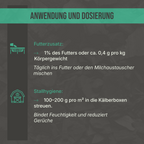 Anwendungshilfe: Mischen von  1% C44 Futterkohle unter die tägliche Futterration.