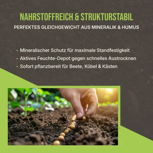 Produkt-Highlights: Fokus auf die lockere, feinkörnige Struktur für maximale Sauerstoffversorgung.