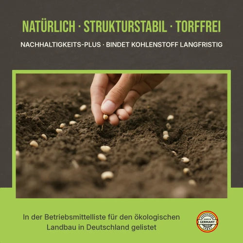 Vorteile auf einen Blick: 100% Torffrei, regional, fördert Dauerhumus und ist sicher für Nützlinge.