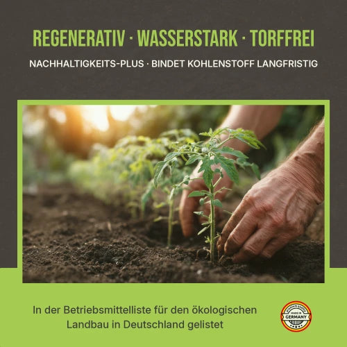 Vorteile auf einen Blick: Höchste Speicherkraft, ideal für Tomaten & Kürbis, 100% torffrei und regional.