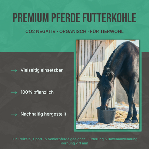 Infografik: Die Funktionsweise der C44 Futterkohle – Mikroporen zur Bindung von Toxinen und Schadstoffen.