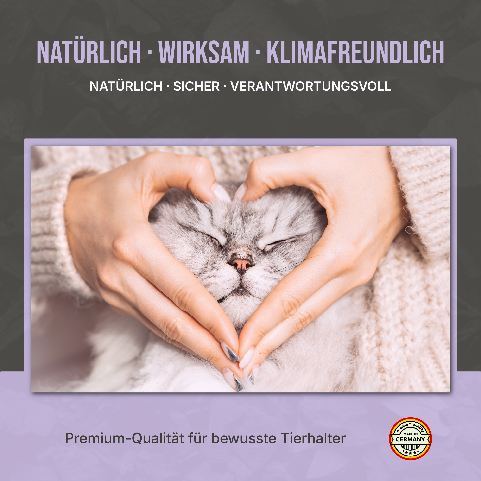 Alle Vorteile auf einen Blick: Geruchsbindung, Toxin-Schutz und 100% natürliche Inhaltsstoffe für Katzen.
