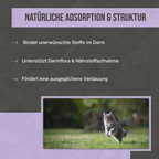 Warum es funktioniert: Infografik zur Unterstützung der Darmflora und Entlastung des Stoffwechsels bei Katzen.